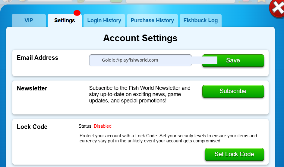 Account Settings with email address entered and Save button